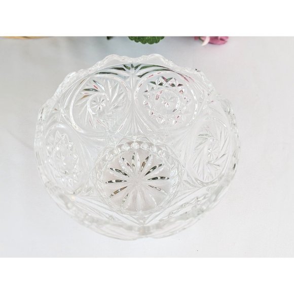 Clear Glass Round Pedestal Candy Bowl Vintage Pressed Glass Small Glass Bowl - Picture 5 of 10